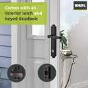 Ideal Security 1216 Surface Mount Storm Door Handle with Lock and Key for 1 1 inches Thick Doors (Black, 4-Posts)