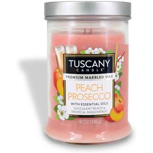 Tuscany Candle Peach Prosecco Long-Lasting Scented Jar Candle, 18 oz