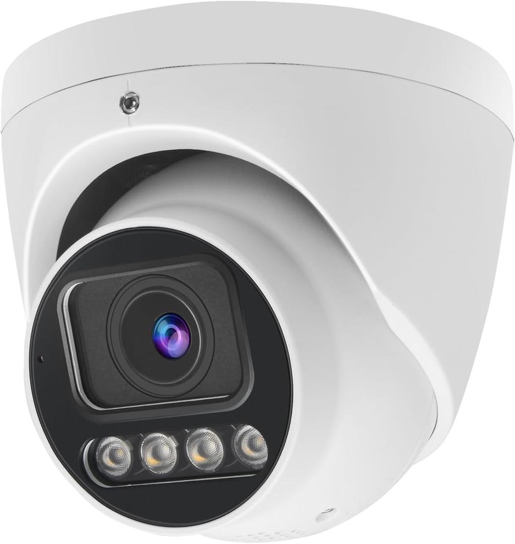 8MP 4K PoE IP Security Camera with 5X Optical Zoom, H.265 Dome IP Camera, Smart Dual Light, Two Way Talk, SD Card Slot, 98ft IR Night Vision, 110Wide Angle, Human/Vehicle Detection