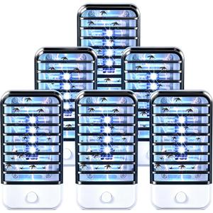6 Pack Upgraded Bug Zapper Indoor Plug in Mosquito Zapper Indoor Fruit Fly Trap for Moths and Small Insect Baby & Pet Safe Bug Light Mosquito Killer for Nursery & Bedroom Gnats Killer for Kitchen