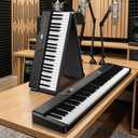 TERENCE V50 Foldable 88 Key Weighted Keyboard for Beginners&Advancer,Black, 49.6*9.8*2.8 inches