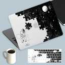 KEROM Compatible for MacBook Pro 14 Inch Case 2025-2021 M4 M3 M2 M1 Pro/Max Chip A3112 A3185 A3401 A2918 A2992 A2779 A2442, Cute Aesthetic Plastic Hard Shell & Keyboard Cover, Space Puzzle