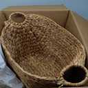 Deco 79 Seagrass Handmade Decorative and Functional Storage Basket Large Woven Basket Organizer with Ring Handles, Basket for Storage 20" x 18" x 19", Brown