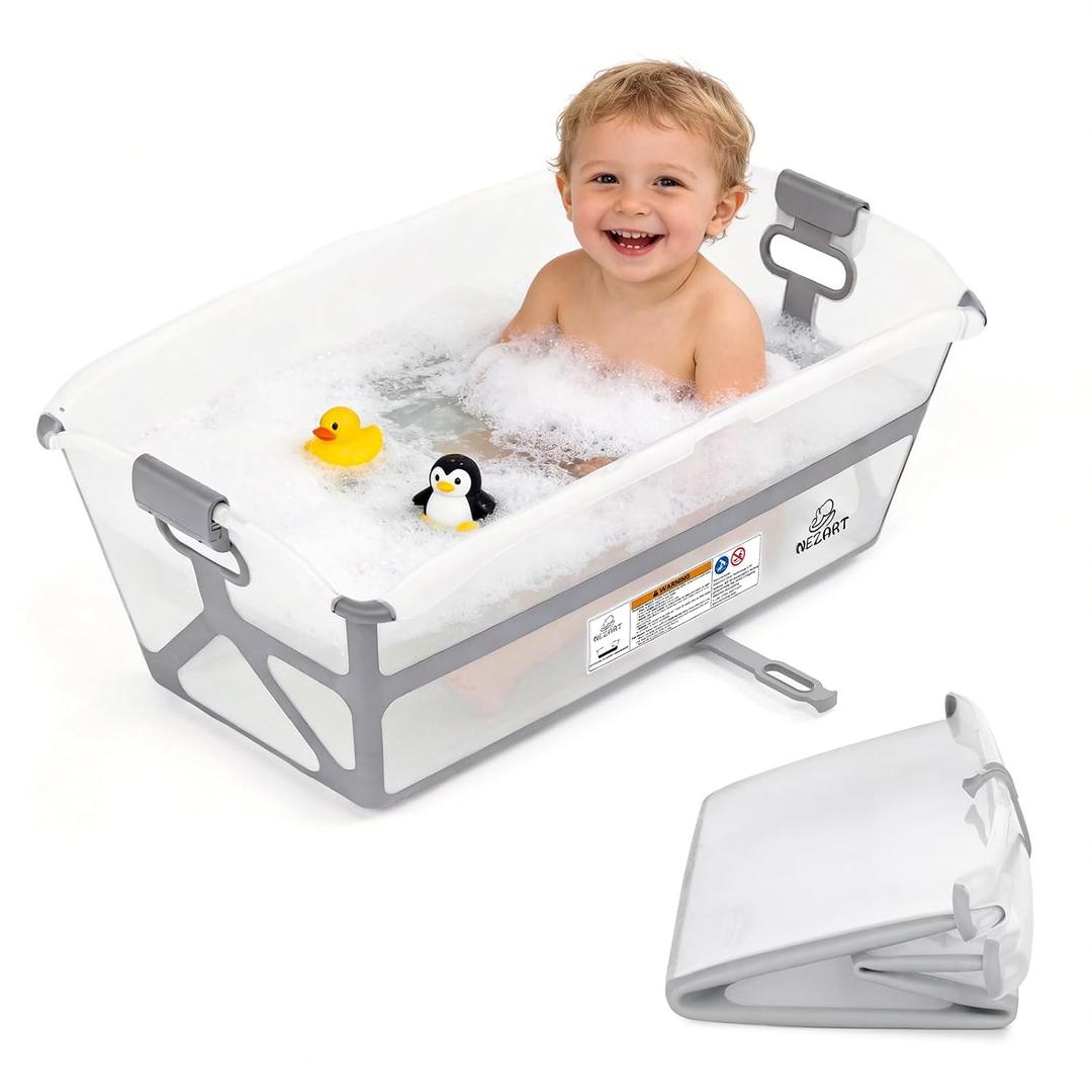 Baby Inflatable Bathtub, Portable Bathing Tub Non Slip Travel Bathtub Mini Lightweight, Foldable & Easy to Store - Best for Ages 0-6