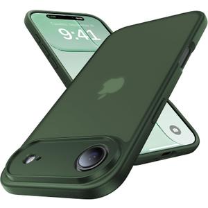 for iPhone 17 Air Case, [Ribbed Non-Slip Sides] [Military-Grade Drop Protection] [Full Camera Protection] Anti-Yellow Soft-Touch Shockproof Slim Phone Case for iPhone 17 Air, ForestGreen