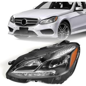 Huray Halogen Headlight for Mercedes-Benz E-Class W212 Sedan/Wagon 2014-2016 [Halogen Type] Headlamp w/o Cornering Light Replacement for MB2502219 2128202139 Left Driver Side