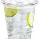 SHOPDAY Disposable Plastic Cups with Lids 8 oz Clear Plastic Cups 50 Pack, Cold Drink Containers Party Cups for Beverage Coffee Soda Juice Smoothie