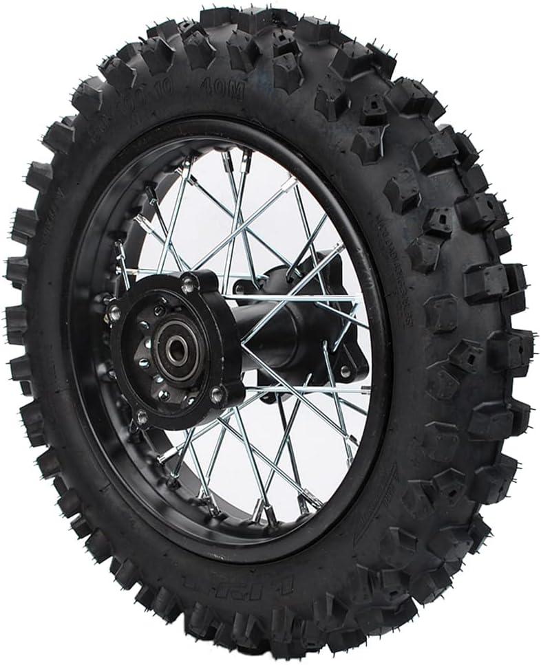 Rim tube tire 80/100-10" Rear Wheel Rim Tire 3.00-10 with 12mm Bearing Assembly for Dirt Bikes Mini Motorcycle Wheels + Tires SSR