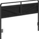 HOOBRO Wooden Panel Headboard, Queen Headboard, Minimalist Head Board with Metal Frame, Height Adjustable, Bed Frame Adapter, Black