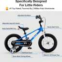 RoyalBaby Freestyle Toddlers Kids Bike 12 Inch Childrens Learning Bicycle with Training Wheels Boys Girls Beginners Ages 3-4 Years, Blue