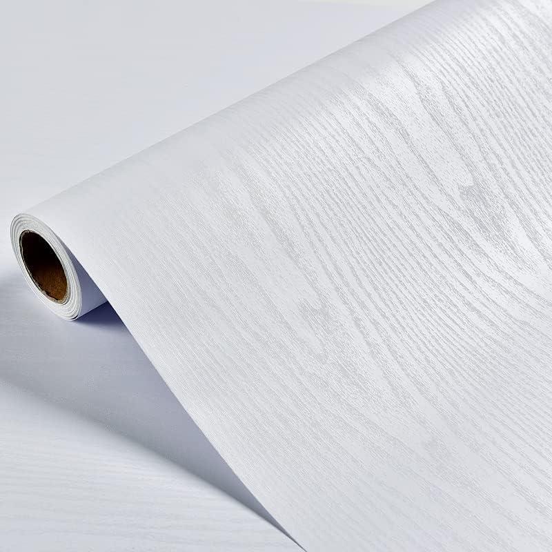 White Wood Wallpaper - White Wood Contact Paper - Peel and Stick Wallpaper Modern  Self-Adhesive Removable Wall Paper for Cabinets Countertop Furniture Kitchen Wall, Easy to Clean 17.7393 Vinyl