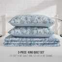 Lucky Brand Soft Floral Blue 3-Piece Quilt Set, King
