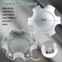 4 PCS Wheel Center Hub Caps Compatible with 6 Lugs Tundra 17" 5 Twin Spoke Silver Wheels 2003-2006, Sequoia 17" 5 Twin Spoke Silver Wheels 2003-2007 Replace#: 42603-AF030