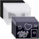 100 Pcs Stamp and Die Storage Bag Bulk and Rubber Magnetic Sheets Clear Pockets Stamp Stencil Envelope Case 5 x 7 Magnetic Sheets Dies Storage for Card Making, Die Cutting, DIY Scrapbooking