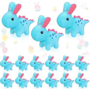 12 Pcs Easter Dinosaur Stuffed Animal Plush Bulk for Kids 6 Style 4.7'' Mini Dinosaur Stuffed Animal Plush Samll Fluffy Toys for Easter Egg Hunt Favor Basket Filler Hunt Game Supply