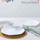 12 inch Large Dinner Plate Set of 4, Lightweight Seashell Shaped Opal Glass Serving Platters White for Charcuterie, Dessert, Fruit Appetizer, Dishwasher and Microwave Safe