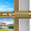 Gold Tension Curtain Rod 41-185In(4-15Ft), Extra Long Outdoor Curtain Rod No Drilling for Window or Patio, Heavy Duty Shower Rod for Bathroom,Rod Diameter 1.26In-One-bond stretching