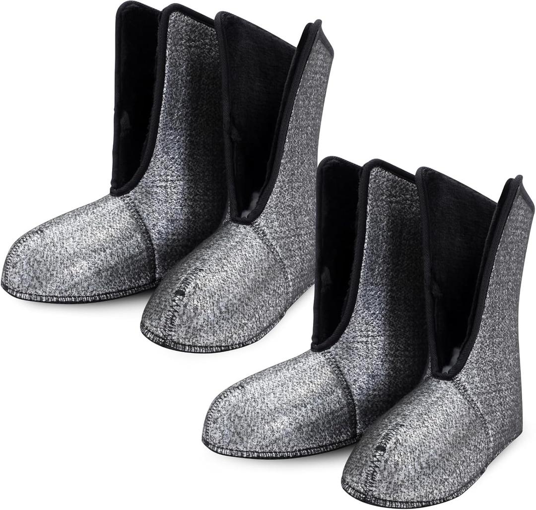 Ramede 2 Pairs Winter Snow Boot Liners with Aluminum Film Warm Boot Socks for Men Waterproof Boots Liners for Cold Weather, Insulating Winter, Hunting, Work (9)