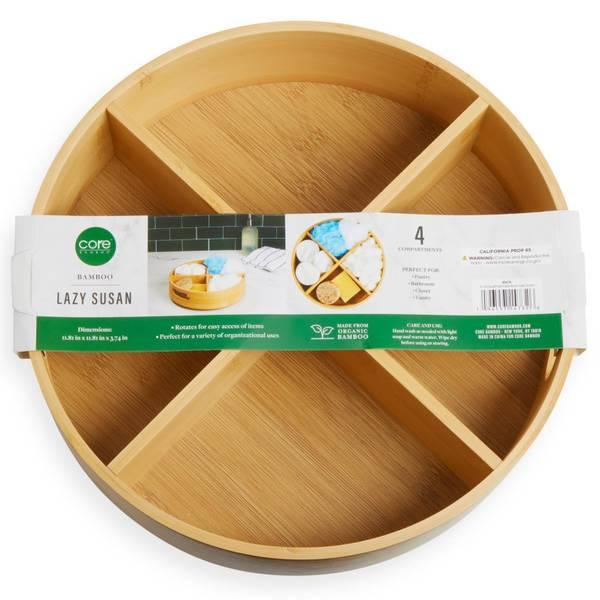 4-Compartment Bamboo Lazy Susan