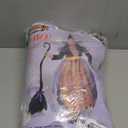 Spooktacular Creations Witch Costume Kids, Light Up Halloween Costumes Witch Dress with Hat and Broom for Girls, Sweet Wizard Set for Toddler Scary Halloween Themed Parties, Orange, S