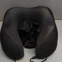 MLVOC Travel Pillow 100% Pure Memory Foam Neck Pillow, Comfortable & Breathable Cover, Machine Washable, Airplane Travel Kit with 3D Contoured Eye Masks, Earplugs, and Luxury Bag, Standard (Black)