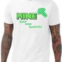 Pixel Style Shirt for Men Mine Your Own Business Tshirt Chicken Jockey Graphics Tees Game Lovers Outfit Tops L