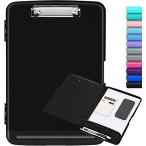 Clipboard with Storage, High Capacity Clip Boards 8.5x11, Heavy Duty Plastic Nursing Clipboard Folder with Pen Holder and Low Profile Clip for School & Office