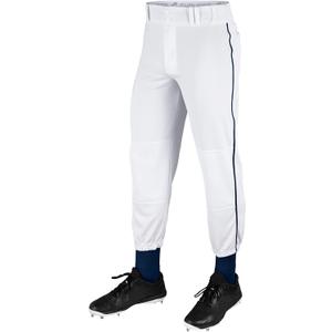 CHAMPRO Boys' Traditional Fit Triple Crown Classic Youth Baseball Pants (X-Small, White , Navy Pin)