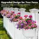 Hanging Planters for Outdoor Plants - Fence Hanging Planters for PVC Fence, Plant Hangers Hanging Plant Flower Pots White with Post Caps for Garden Yard Decor, Easy Install - 2 Pack