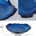 Ceramic Decorative Bowl - 12" Large Blue Pottery, Blue Decorative Bowl, Porcelain Centerpiece Tray, Key Bowl for Entryway Table, Living Room, Dining, Trinket Dish, Gift Decor Tray