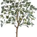 Warmplants Artificial Eucalyptus Tree, 4ft Tall Green Silk Leaves Perfect Faux Plant with Basket, Mordern Fake Eucalyptus Trees for Indoor Outdoor Home Office Livingroom Floor Dcor