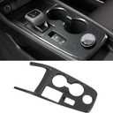 XITER Carbon Fibre Style Car Gear Shift Knob Console Panel Cover Central Consoles Shift Boots Knobs Frame Interior Trim for Nissan Rogue 2021 2022 2023 2024 2025-with Media Drive Control Knob
