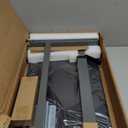 Vaunn Medical Pneumatic Adjustable Overbed Bedside Table with Wheels (Hospital and Home Use) (Black)