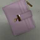 Pomelo Best Wallet Women Bifold Leather Wallets for Women Credit Card Holder with ID Window Zipper Coin Pocket Light Purple