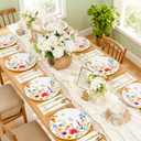 50pcs Wildflower Paper Plates, 7 Inch Disposable Wild Floral Party Plates for Spring Birthday Wedding Bridal Baby Shower Tea Party Decoration Supply