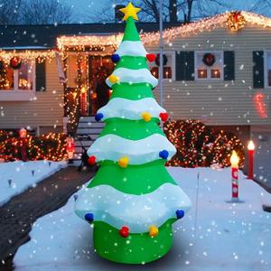 SEASONBLOW 12 FT Giant Inflatable Christmas Tree Xmas Decoration for Blow Up Builtin LED for Yard Indoor Outdoor Lawn Yard Garden Holiday