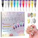 12 Colors Nail Art Pens Set, Nail Art Markers Nail Polish Pens for 3D Drawing Painting Liner Brush for DIY Nail Art Beauty Adorn Manicure Tools (Purple)