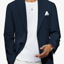 PJ PAUL JONES Blazer for Men Casual Cotton-Linen Sport Coat Lightweight 2 Button Lined Blazer Jacket, M