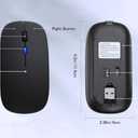 AIKOKOK Wireless Bluetooth Mouse, Rechargeable, Dual Mode Bluetooth 5.2 & 2.4G USB, LED Lights, Slim, Silent, Portable Computer Mouse for Laptop, PC, MacBook, iPad, Tablet (Black)
