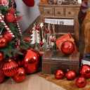 4in Large Christmas Ornaments Shatterproof Christmas Ball Ornaments Giant Xmas Tree Decoration Decorative Hanging Mercury Balls for Party,Home,Holiday (Red,4pc)