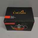 CNGLASS 900ml Glass Teapot with Removable Infuser,Clear Tea Kettle Stovetop Safe,Blooming and Loose Leaf Tea Maker (30.5oz/900ml)