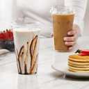 GUSTO Clear Plastic Cups with Lids [24 oz - 100 Count - Disposable Iced Coffee Drink Cups with Strawless Sip Lids for Smoothies, Juices, and More - (Formerly Comfy Package)