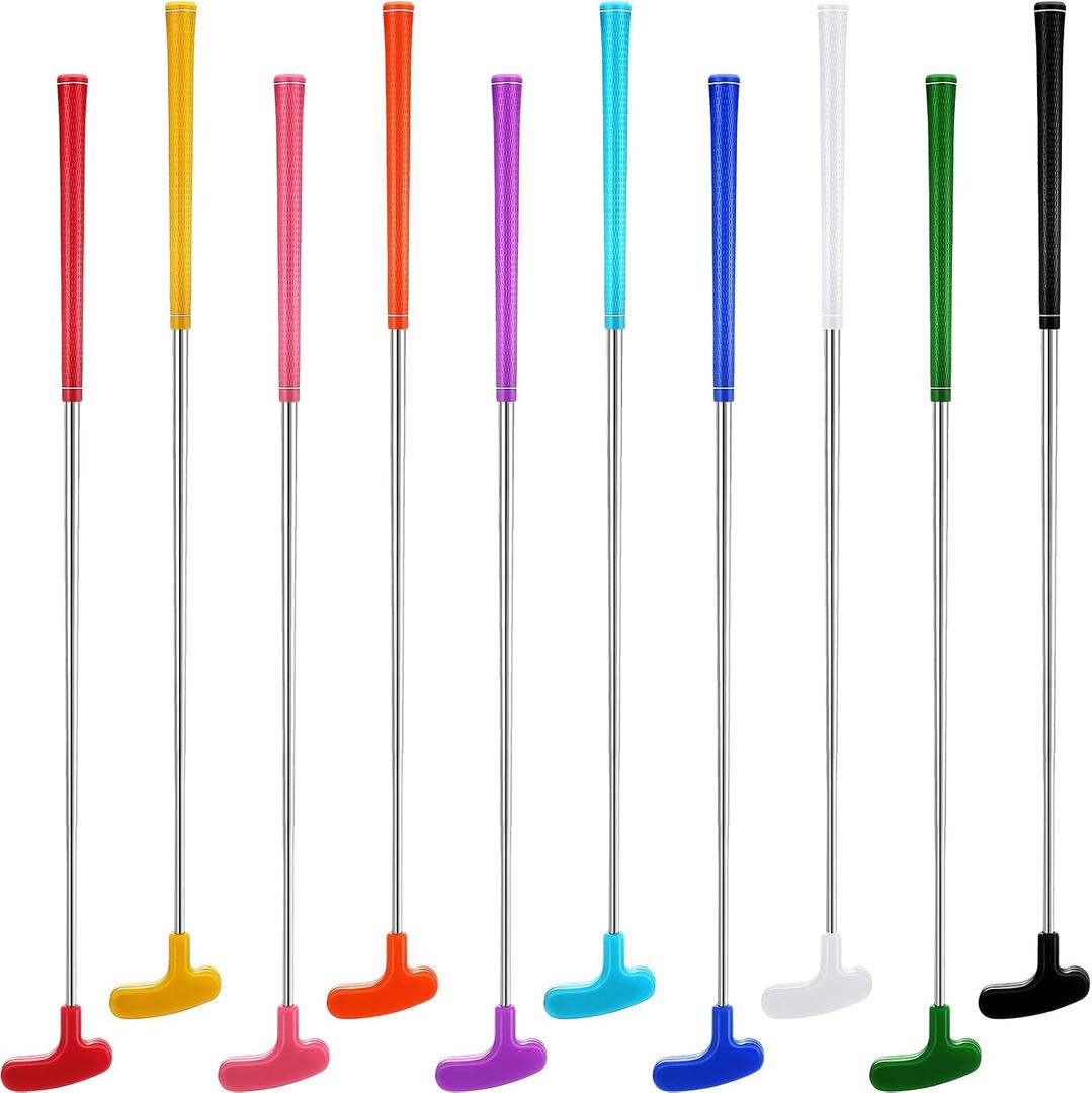 Wettarn 10 Pcs Golf Putters Bulk Two Way Putter Mini Golf Putter for Men Women Right or Left Handed Golfers Junior Golf Putter for Adults(Colorful), 35"