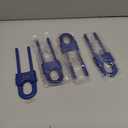 4 Pack Child Proof Sliding Cabinet Door Code Locks Baby Safety Cupboard Locks Adjustable U Shaped Cabinet Latches for Knob Handle Drawers Closet (4 PCS, Blue)