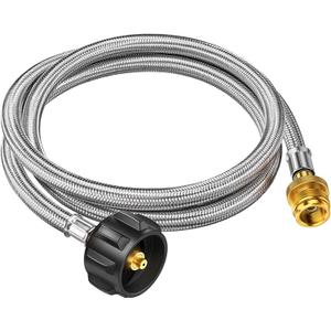 5ft Propane Hose Adapter 1lb to 20lb Converter for 5 lb to 40 lb Tanks, Anti-bite LP Tank Gas Hose for Weber Q Travel Grill/17&22Blackstone Griddle/Coleman Camping Stove/Mr Buddy Heater