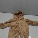 Newborn Baby Bear Outfit With Fold-Over Mittens and Footies Girls Boys Winter Fleece Clothes Hooded Romper Snowsuit (0-3 Months, Brown)