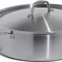 Made In Cookware | 10 Quart Stainless Steel Rondeau Pot w/Lid | 5 Ply Stainless Clad | Professional Cookware | Crafted in Italy | Induction Compatible