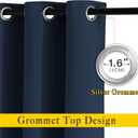 NICETOWN Room Darkening Curtains Blackout 40 inch Curtains for Kitchen, Navy Blue Grommet Solid Window Treatments Sound Reducing for Bedroom, 2 Panels, W37 x L40, 2 Panels