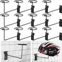 Kigley Metal Gridwall Hooks, 3.2 inch Hat Helmet Rack, Retail Display Shelves Organizer, Wall Fixtures, Accessories for Home Retail Shop(Black,12 Pcs)