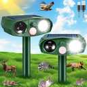 4Pack Ultrasonic Cat Repellent Outdoor Solar Animal Repellent with Motion Detection&Flash Light Animal Deterrent Devices Deer Repellent Devices to Scare Raccoon Rabbit Skunk Repellent for Yard